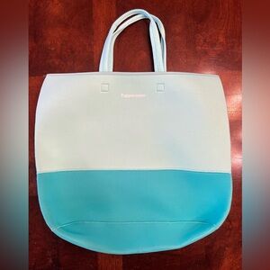 Tupperware Neoprene Tote Bag w/ Handles Logo Large Teal